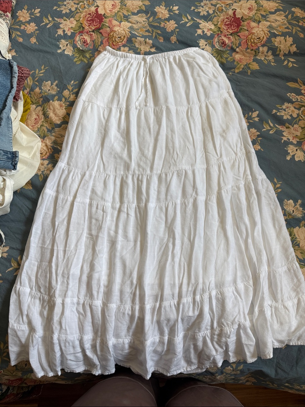 Hollister white cotton maxi skirt